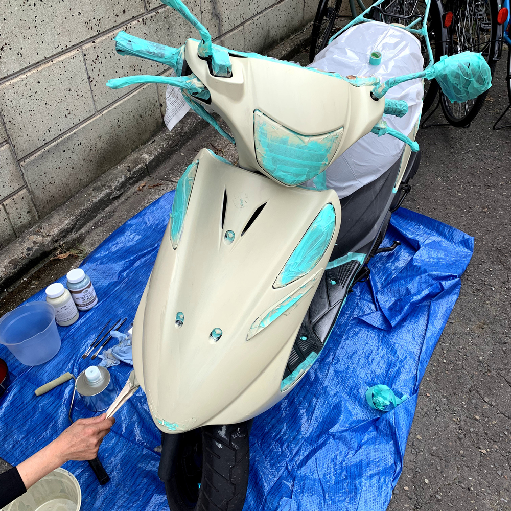 125ccのバイクを刷毛塗り塗装 タカラ塗料 Staff Blog